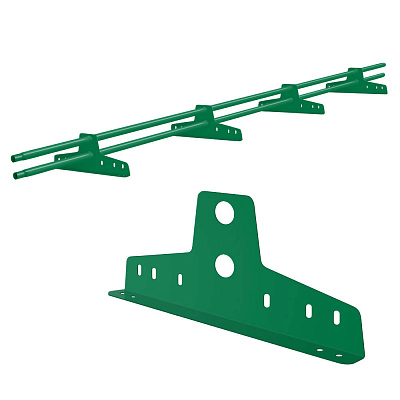 Снегозадержатель трубчатый ЭКОНОМ D-32мм 3 метра 4 опоры RAL6029 Зеленая мята