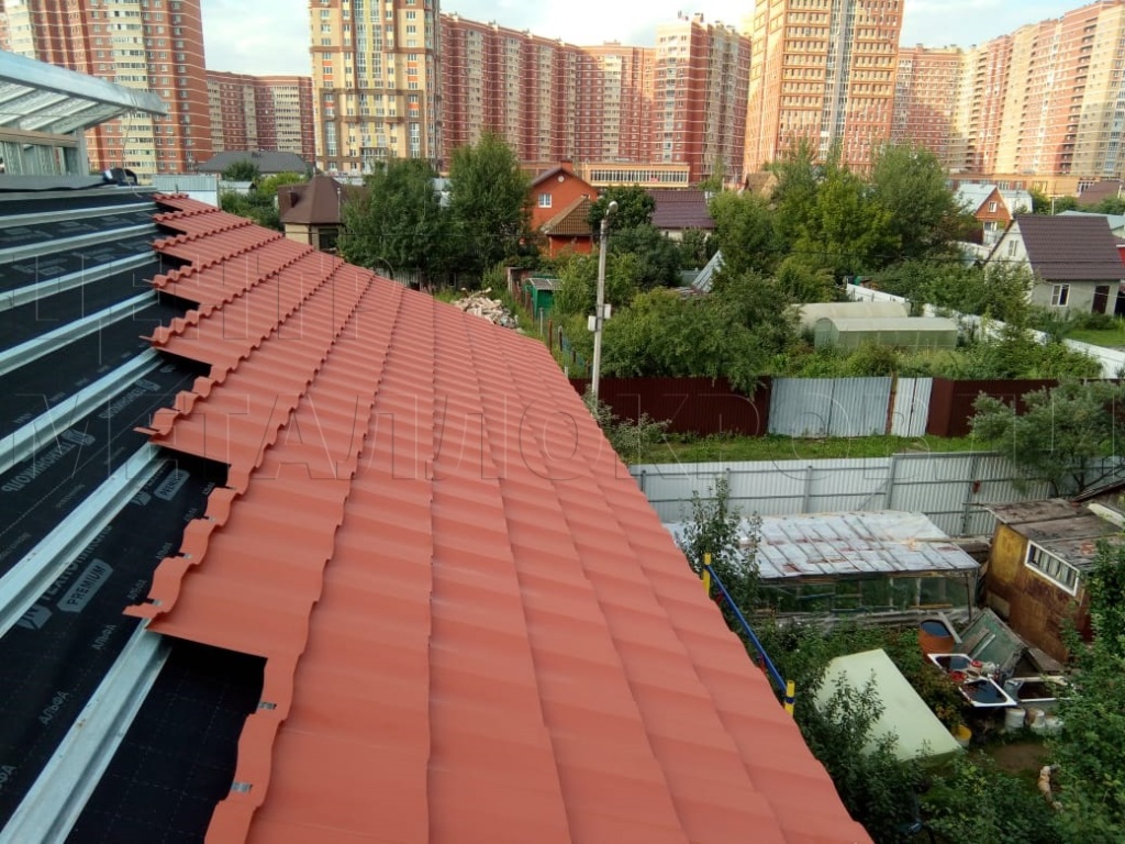 Металлочерепица Геркулес 8004 терракотовый Стальной Бархат от Центра Металокровли в Кургане