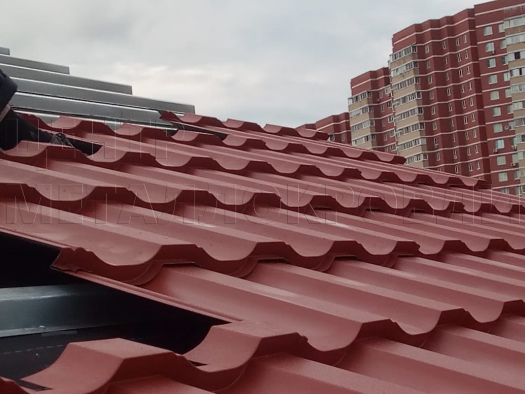 Металлочерепица Геркулес 8004 терракотовый Стальной Бархат от Центра Металлокровли в Кургане